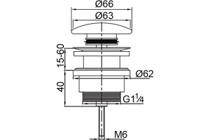 Донный клапан для раковины Veragio Sbortis VR.SBR-8002.CR - 2
