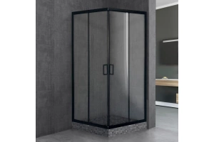 Душевой уголок Royal Bath HPD 75x75 профиль черный стекло прозрачное