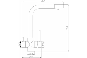 Смеситель Steel Hammer SH 552 Black Cr для кухонной мойки - 2