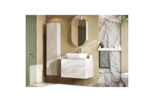 Комплект мебели Aquaton Марбл 80 белый-серый