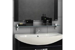 Полка стеклянная Aquaton Ария 80 хром - 2