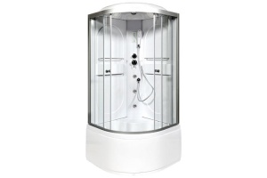 Душевая кабина Deto L 100х100 с гидромассажем и электрикой, хром (L610GM+EL)