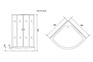 Душевая кабина Niagara Premium NG-6901-01G BLACK 90х90х210 черная - 3