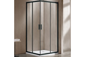 Душевой уголок Vincea Garda 120х110 черный стекло прозрачное