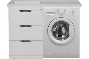 Тумба для комплекта Misty Куба 50 белая, под стиральную машину - 3