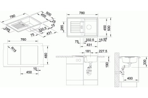 Мойка из гранита Blanco Zia белый (514726) - 3