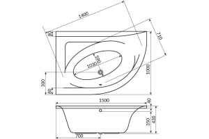 Ванна акриловая Excellent Aquarella L 150x100 белый - 3
