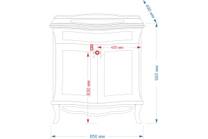 Тумба для комплекта Misty Дайна 85 черная эмаль - 3