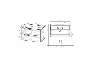 Тумба с раковиной Vincea Paola 100 темное дерево - 3