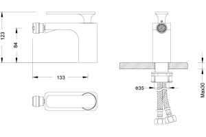 Смеситель для бидеTimo Torne 4362/00-16F хром-белый - 2