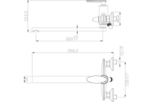 Смеситель для ванны Rossinka  хром (RS30-32) - 2