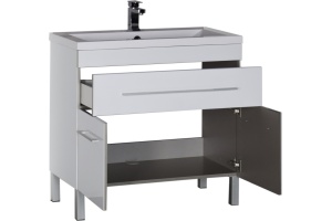 Тумба с раковиной Aquanet Верона 90 белая, 1 ящик, 2 двери - 2