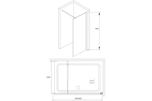 Душевая перегородка RGW Walk In WA-002 60х195 профиль хром стекло прозрачное - 3
