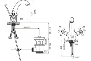 Смеситель Cezares Retro C LS1 03 для раковины - 3