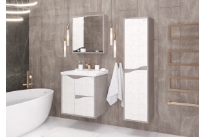 Тумба под раковину Onika Брендон 60 камень светлый/бетон крем (106138) - 3