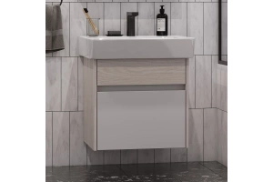 Комплект мебели подвесной Aquaton Верди 60 белый-светлое дерево - 2