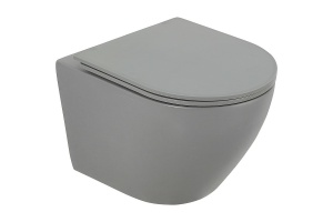 Унитаз подвесной BelBagno Colorato с крышкой, серый матовый (BB062CHR-GR)