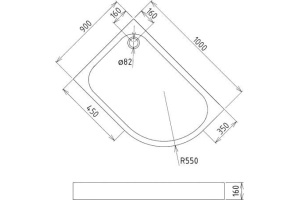Душевой поддон Gemy  100x90 см (ST19 L) - 2