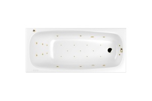 Ванна акриловая WHITECROSS Layla Ultra 180x80 с гидромассажем белый - золото