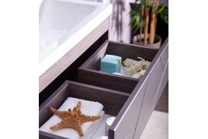 Тумба с раковиной Бриклаер Кристалл 60 софт графит - 2