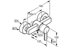 Смеситель для душа Kludi  хром, черный (388708675) - 2