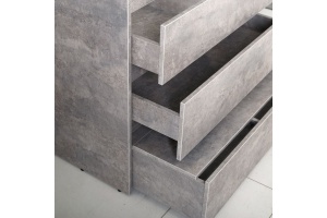 FAMILY База под раковину напольная с тремя выкатными ящиками, Cemento Veneto, 580x470x845, FAMILY-580-3C-PIA-CV - 2