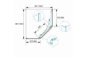 Душевой уголок RGW Passage 100х100 черный стекло прозрачное - 2