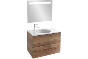 Тумба для комплекта Jacob Delafon Odeon Rive Gauche 70 дуб табак, 2 ящика, ручки черные - 2