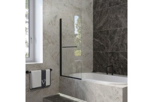 Шторка на ванну Veconi Palau PL79B-80-01-C4 80 см, профиль черный