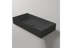 SIMAS AGILE Раковина на столешницу 80х40 см,без перелива, без отв  под смеситель,цвет Nero Matt