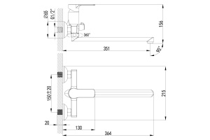 Смеситель для ванны Lemark Plus Grace хром (LM1551C) - 2