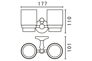 Стакан Art&Max Antic Crystal двойной AM-E-2688SJ-Br - 3
