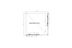 Душевой уголок Vincea Slim-N 90х90 черный стекло прозрачное - 2