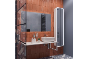 Столешница с раковиной DIWO Элиста 120 белый мрамор, с раковиной Moduo 50 Square - 3