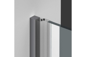 Душевая дверь в нишу Vincea Alpha 80х195 профиль темный хром стекло прозрачное  - 3