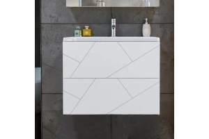 Тумба под раковину Бриклаер Кристалл 70 белая матовая (4627125415951)