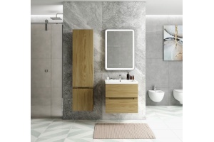 TECHNO Шкаф подвесной, фасады асимметричные, Дуб мадейра янтарь 400x300x1600, AM-Techno-1600-AC-SO-LW674-L - 2