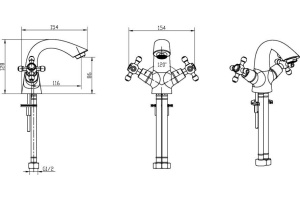 Смеситель Boheme Tradizionale Chromo 271 для раковины - 2