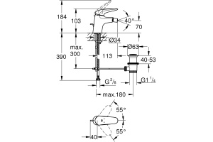 Смеситель Grohe Eurostyle 23720003 для биде - 2