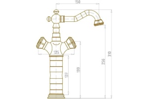 Смеситель для раковины Bronze de Luxe Royal бронза (10219) - 3