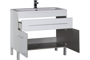 Тумба с раковиной Aquanet Верона 100 белая, 1 ящик, 2 двери - 2