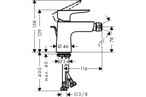 Смеситель Hansgrohe Talis E 71720140 для биде - 2