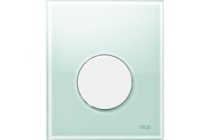 Кнопка смыва TECE Loop Urinal 9242651 зеленое стекло, кнопка белая