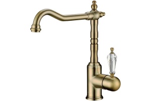 Смеситель для кухни Boheme Medici бронза с прозрачным кристаллом Swarovski