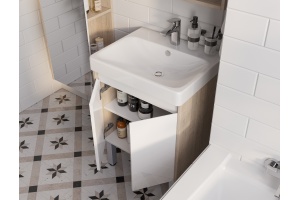 Комплект мебели Aquaton Сканди Doors 55 Белый глянец Дуб верона - 3