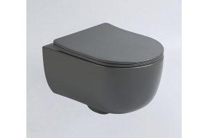 Подвесной унитаз Vincea Evo серый матовый с сиденьем микролифт