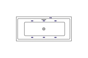 Ванна акриловая Excellent Heaven Slim Soft 180х80 с гидромассажем белый - хром - 3