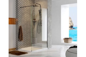 Душевая перегородка Wasserkraft Abens 20W39 90 см, профиль черный