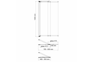 Шторка на ванну Wasserkraft Main 80х140 профиль черный стекло прозрачное - 2