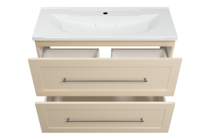 Тумба с раковиной Misty Марта 100 бежевая матовая - 2